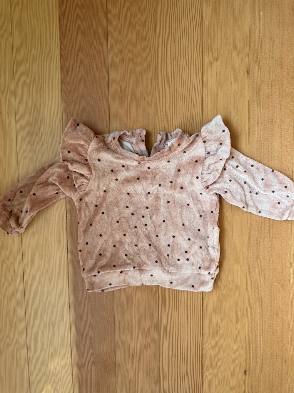 My Little Cozmo Pink Dot Ruffle Sweatshirt 6m